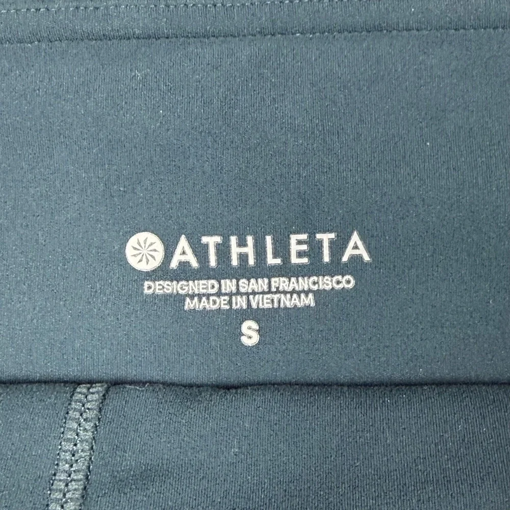 Athleta Womens High Rise Lattice Cut Out Leggings Teal Blue Size S Yoga Training